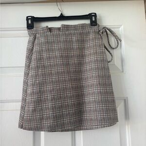Zara Plaid Tie Skirt